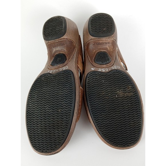 Merrell Brown Leather Sandals Heels Slip Ons Luxe Slide Mink Womens Size 8 - Picture 7 of 8